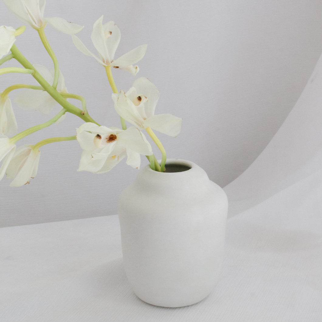 Matte white tri vase
